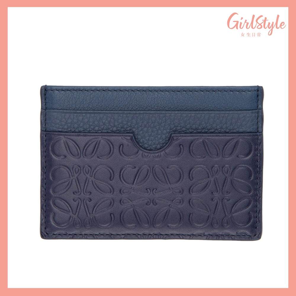 LOEWE Navy Linen Card Holder