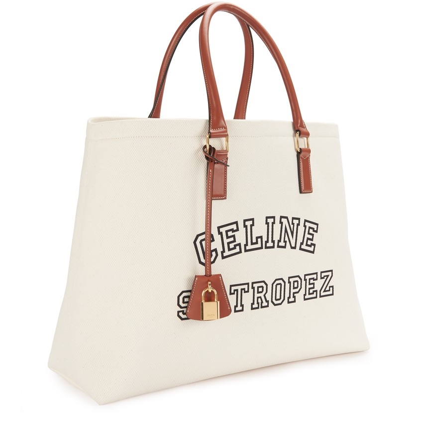 【CELINE手袋2021】520限定愛心刺繡款/奶油白色老花Triomphe Canva手袋