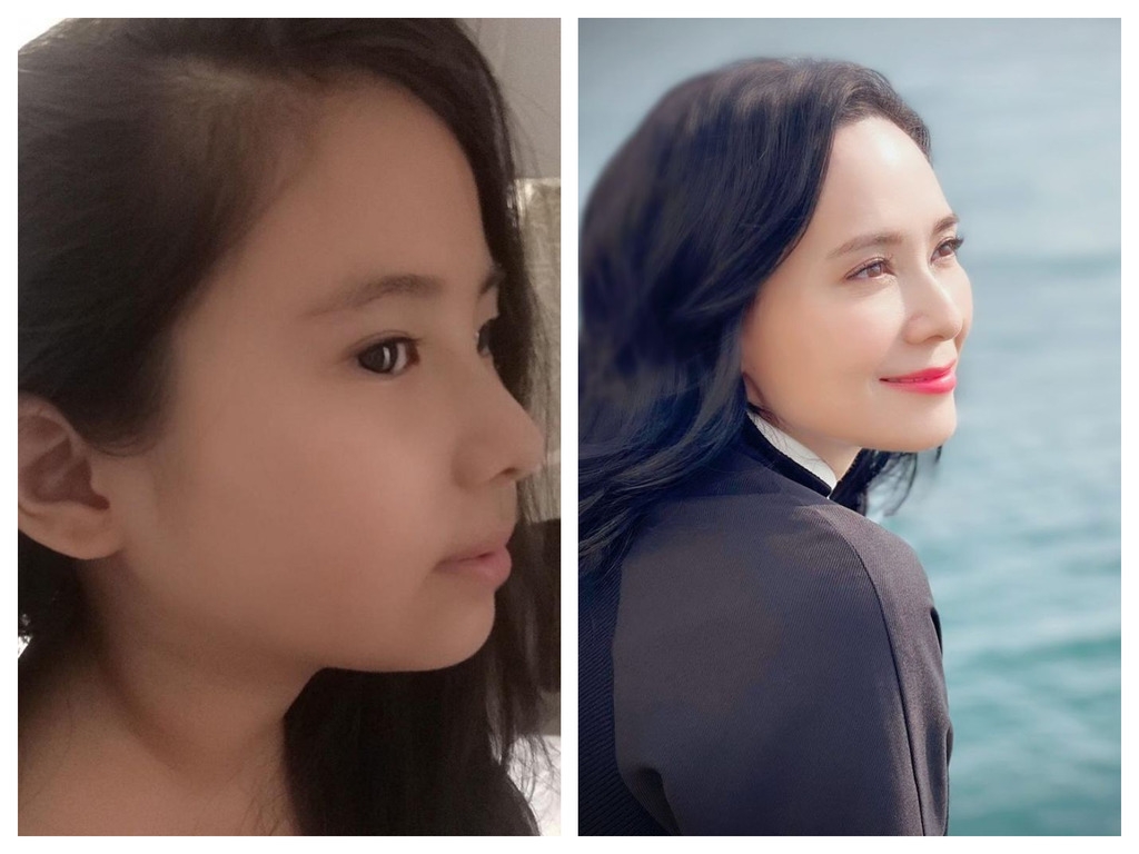 混血兒星二代|郭羨妮之前分享女兒的側面照,同樣眼大、鼻高,有著纖長睫毛,連郭羨妮都稱兩人撞樣~