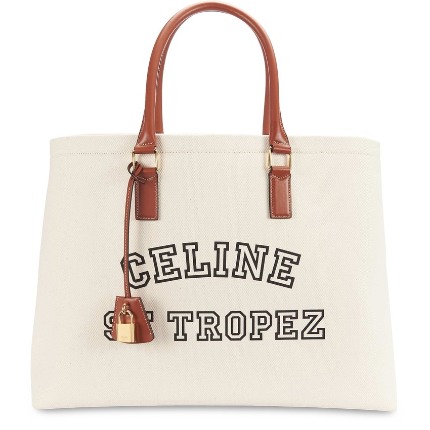 【CELINE手袋2021】520限定愛心刺繡款/奶油白色老花Triomphe Canva手袋