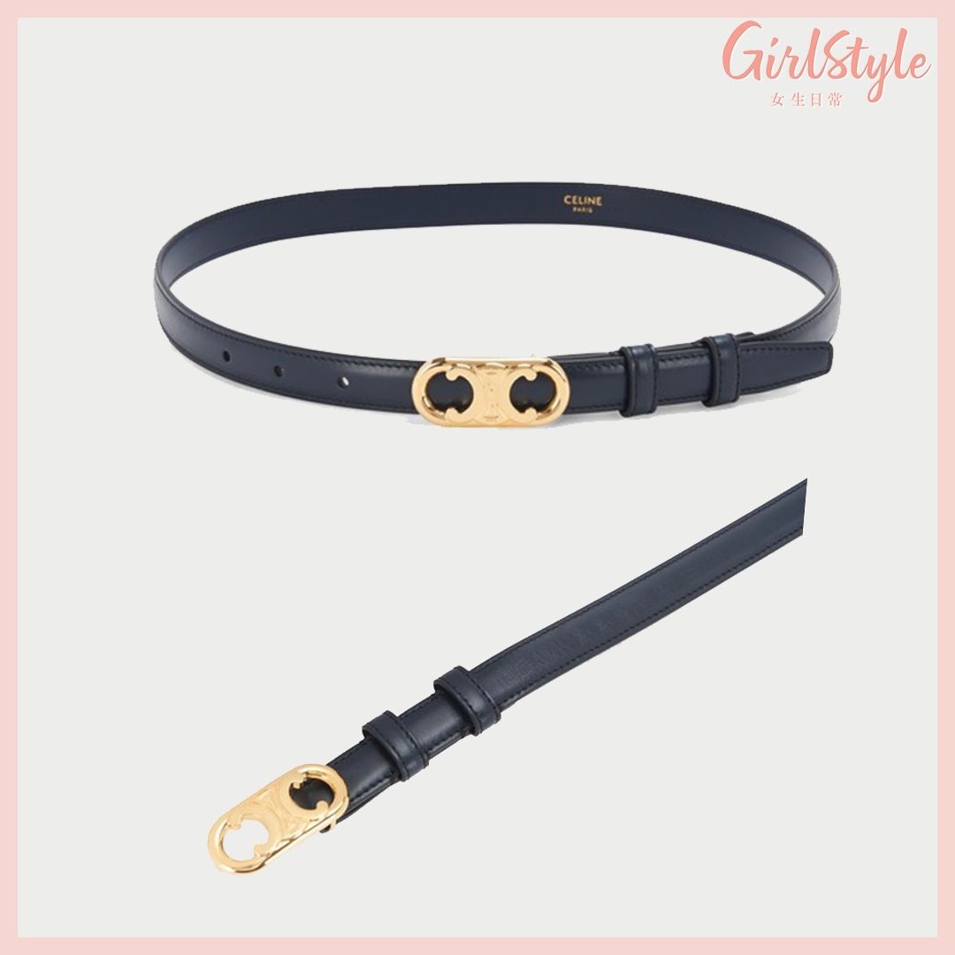 【名牌飾品2021】CELINE Small Maillon Triomphe Belt in Smooth Calfskin