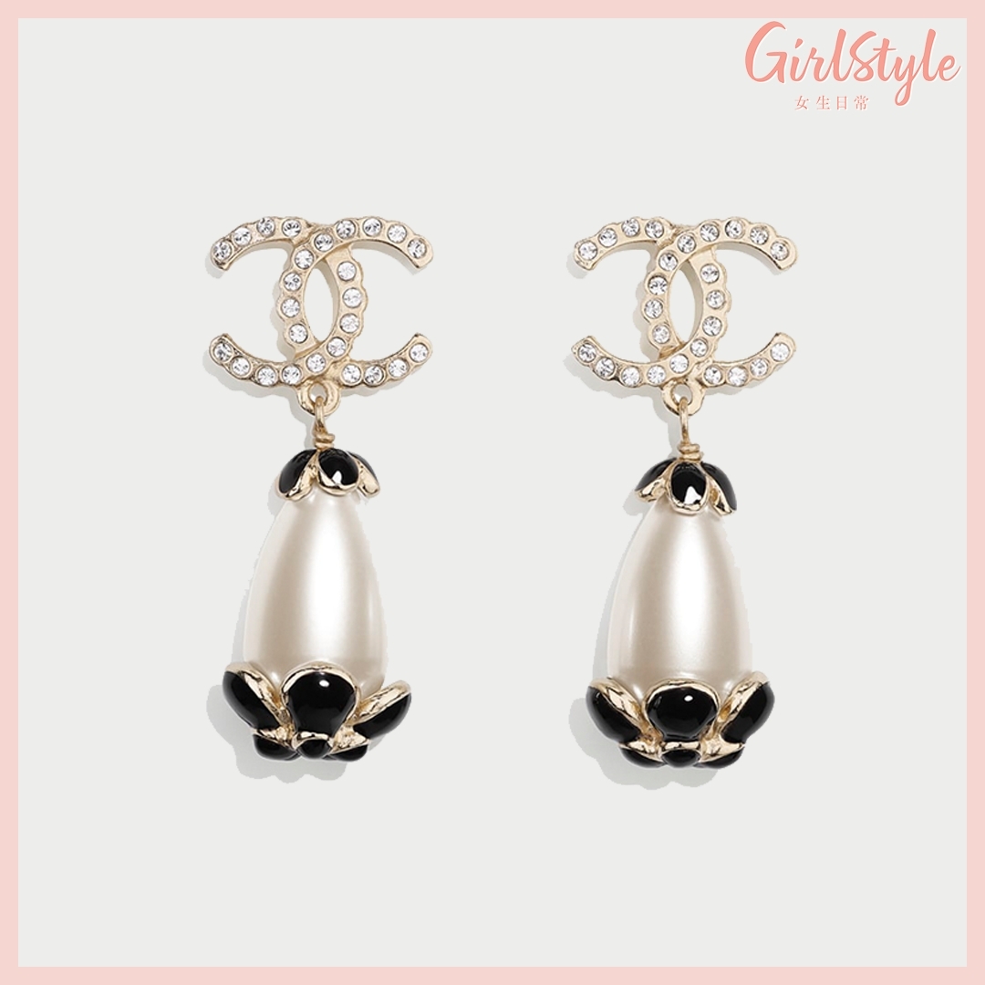【名牌飾品2021】Chanel 綴鑽石、珍珠耳環