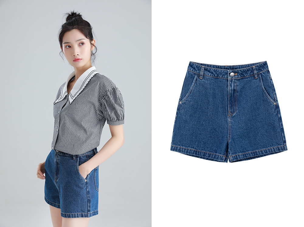 LOUNGE PINK Mid-Rise Denim Shorts