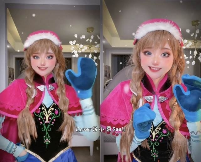 除了 Elsa 公主,「小柔SeeU」亦有試過扮成《魔雪奇緣(Frozen)》中的 Anna 公主