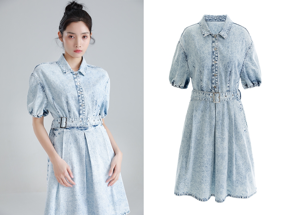 LOUNGE PINK Drop Shoulder Denim Dress