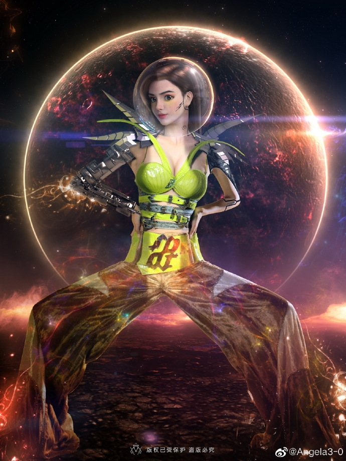 Angelababy自創虛擬人物Angela 3.0,穿越時空的機器人?拍住上登雜誌封面,網民:人造人?