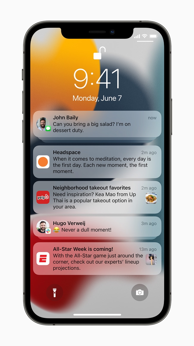 iOS15把鎖機時的「通知版面」美化了~療癒的新設計可以滿足愛美的iPhone用家