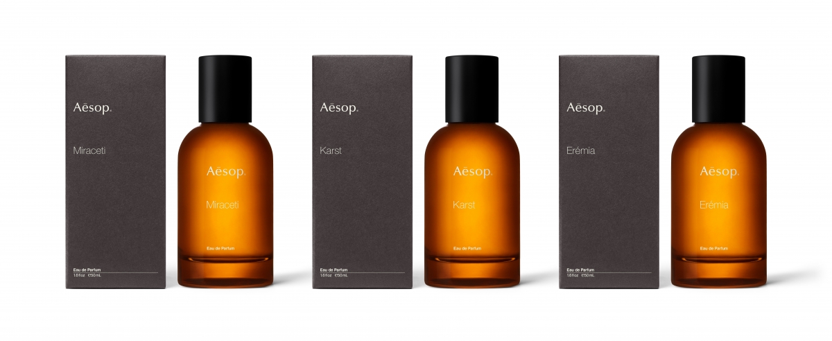 Aesop Fragrance Othertopias group PR image with packaging