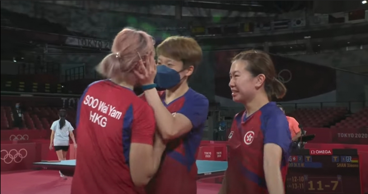 港隊乒乓球女團杜凱琹、李皓晴、蘇慧音