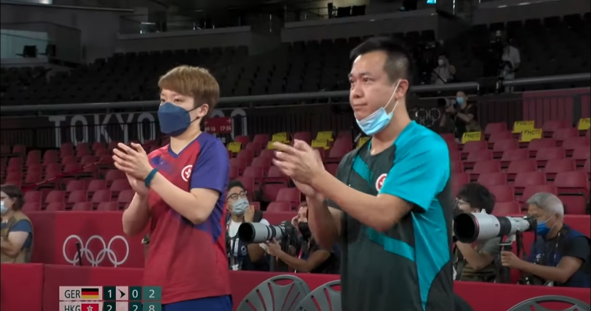 港隊的黃鎮廷及杜凱琹出戰混雙八強