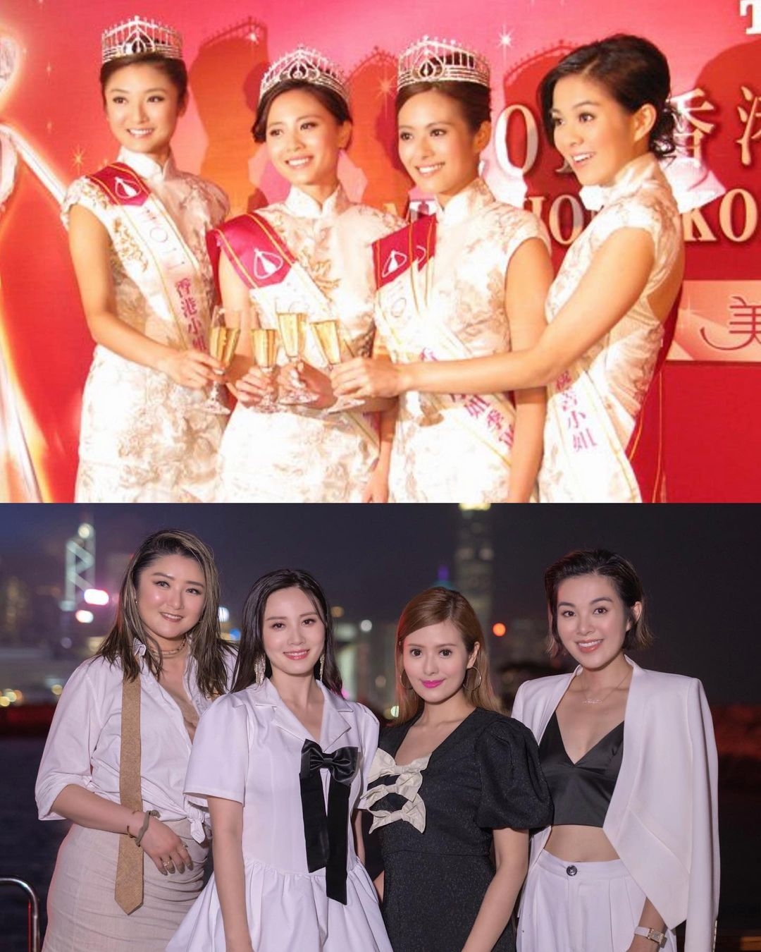 不過亞軍朱希敏就在合照中顯得身形略胖,與10年前瘦削的她變化甚大