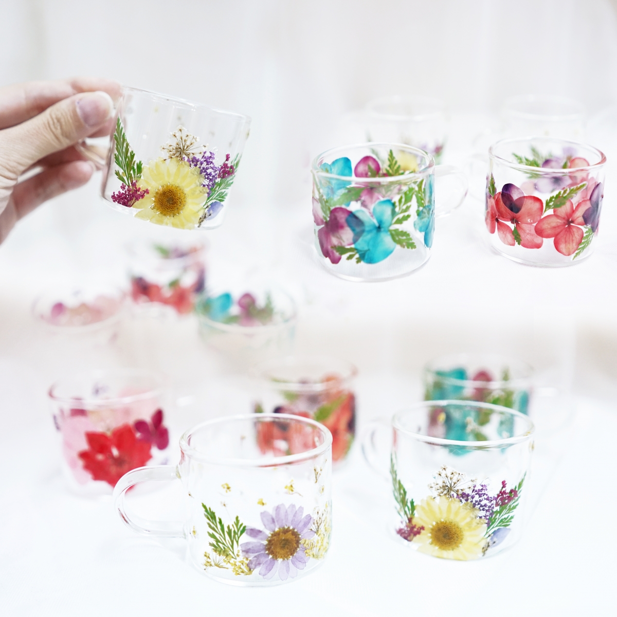 Fleur Doux押花小禮品浮花杯子,當情人閨蜜禮物一流~