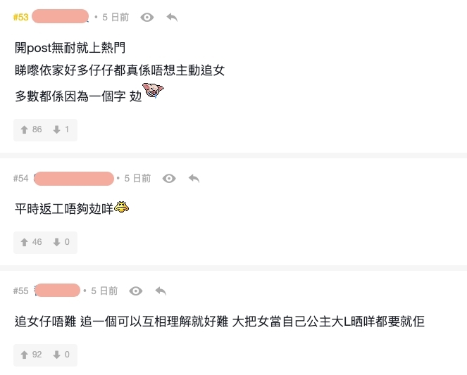 連登討論區網民就覺得平日返工都已經感到很累,再去追女仔會覺得更加累!