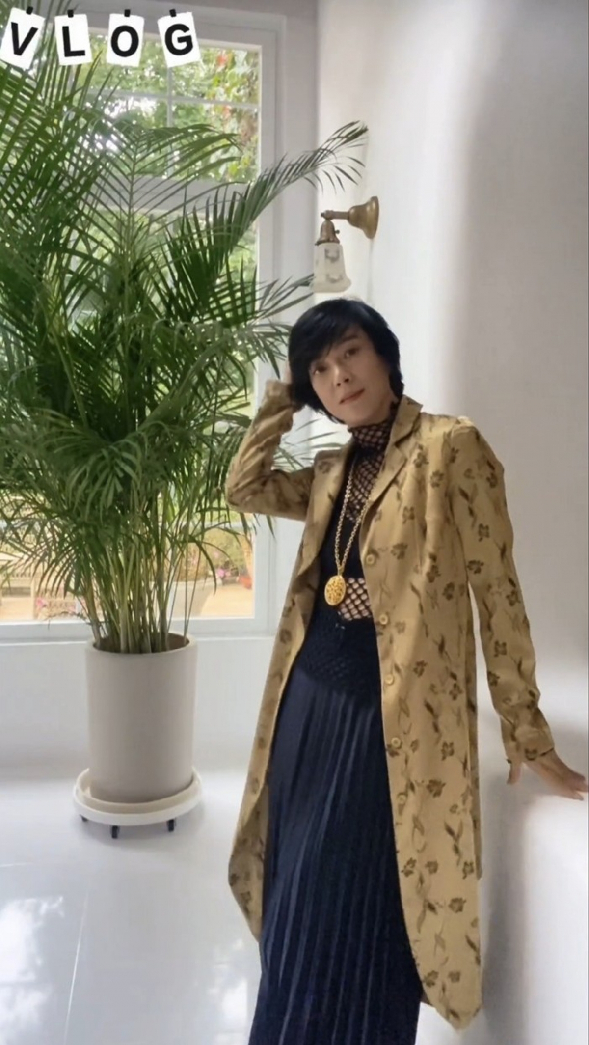 大廳的另一邊則是巨型的落地玻璃窗,能把窗外的庭院景看得一清二楚