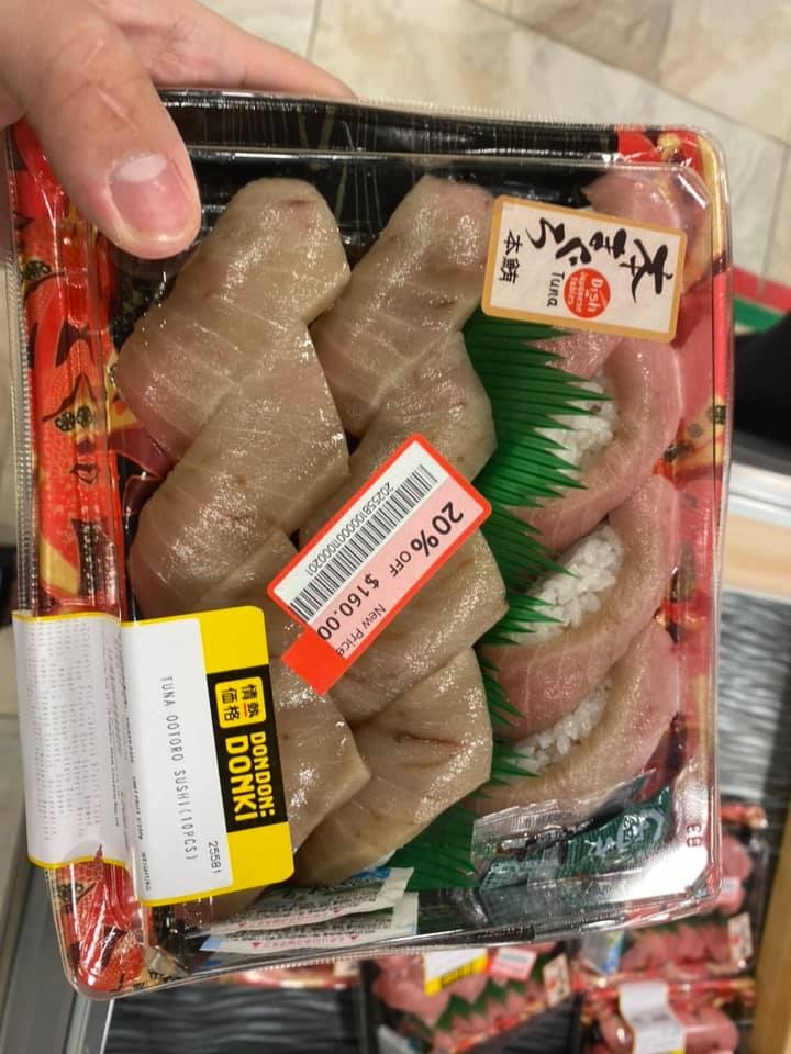 有網民在「香港壽司刺身關注組」分享自己買的特價吞拿魚壽司。