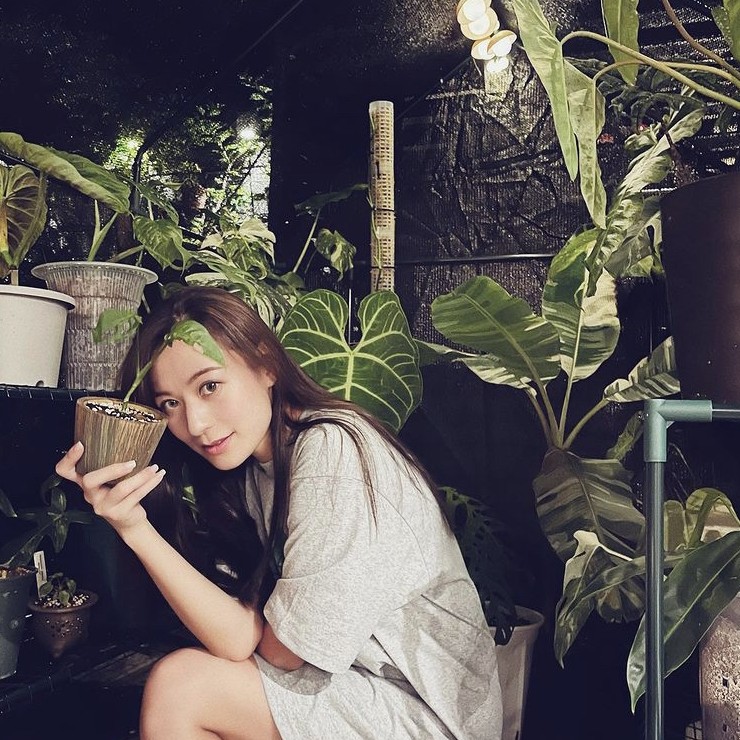 最後,江若琳就上到豪宅的天台為老公打理植物,可見豪宅背山面海,環境清幽恬靜~