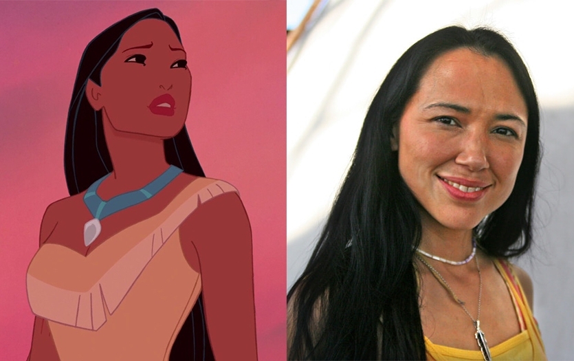 風中奇緣的公主寶嘉康蒂形象獨特,其勇悍的姿態惡和神韻都來自於配音員 Irene Bedard。