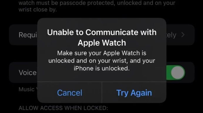有國外用戶發現使用iPhone 13系列的新手機時,無法透過Apple Watch解鎖,會出現「無法與Apple Watch連線」的提示。