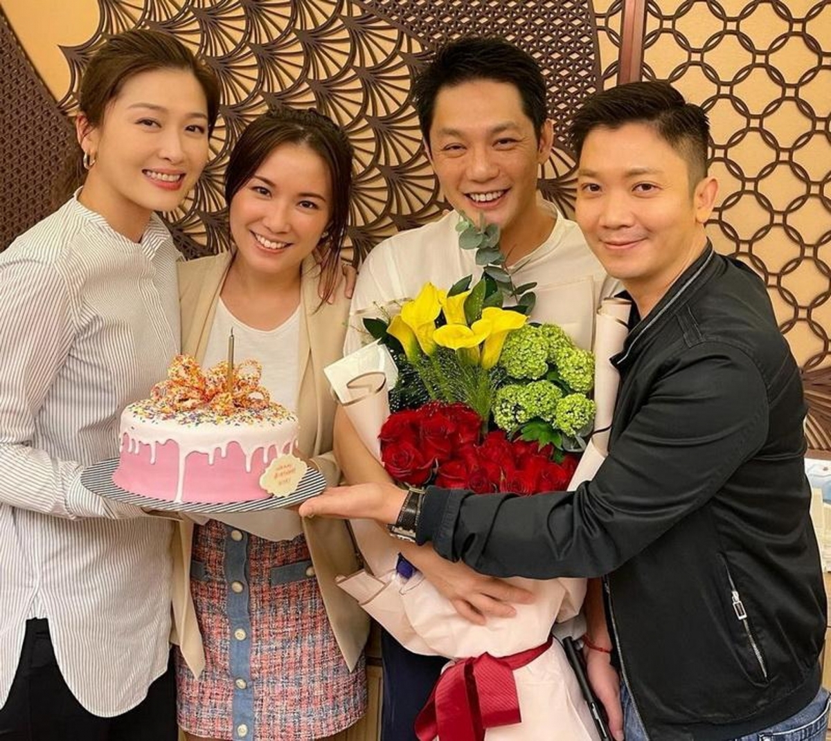 週勵淇迎來42 歲生日,老公傅浤鳴邀來一眾圈中好友前來祝賀,其中劉倩婷甫出當天的大合照
