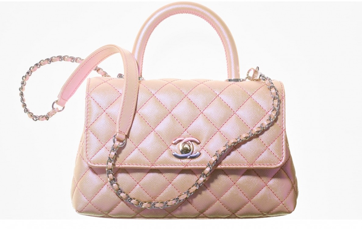 flap-bag-with-top-handle-light-pink-iridescent-grained-calfskin-gradient-lacquered-metal-iridescent-grained-calfskin-gradient-lacquered-metal-packshot-artistique-vue1-a92990b06817nf498-8845484097566