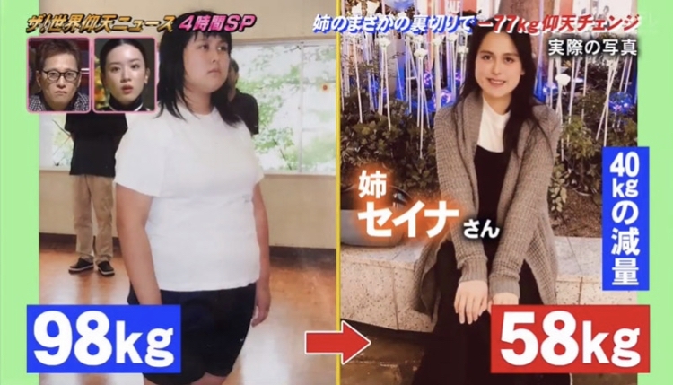 姐姐亦成功由原本的98kg減磅至58kg,齊齊拿到減肥獎金!