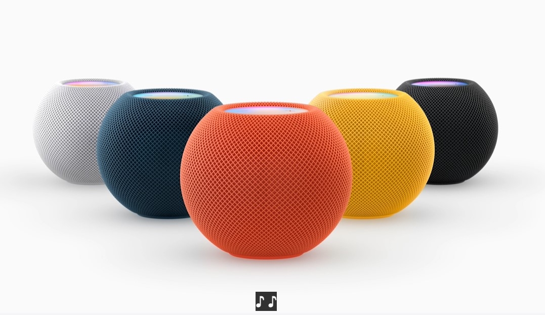 Home Pod Mini 增加了全新配色如黃色、藍色以及橙色, 搭配不同家居風格!定價為$99,將於11月開始發售。