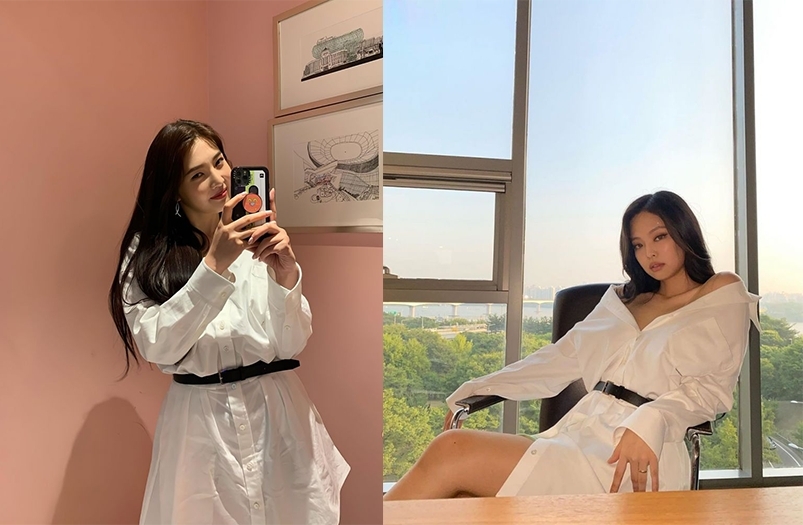 Alexander Wang 的白色長恤衫Jennie和Joy撞款