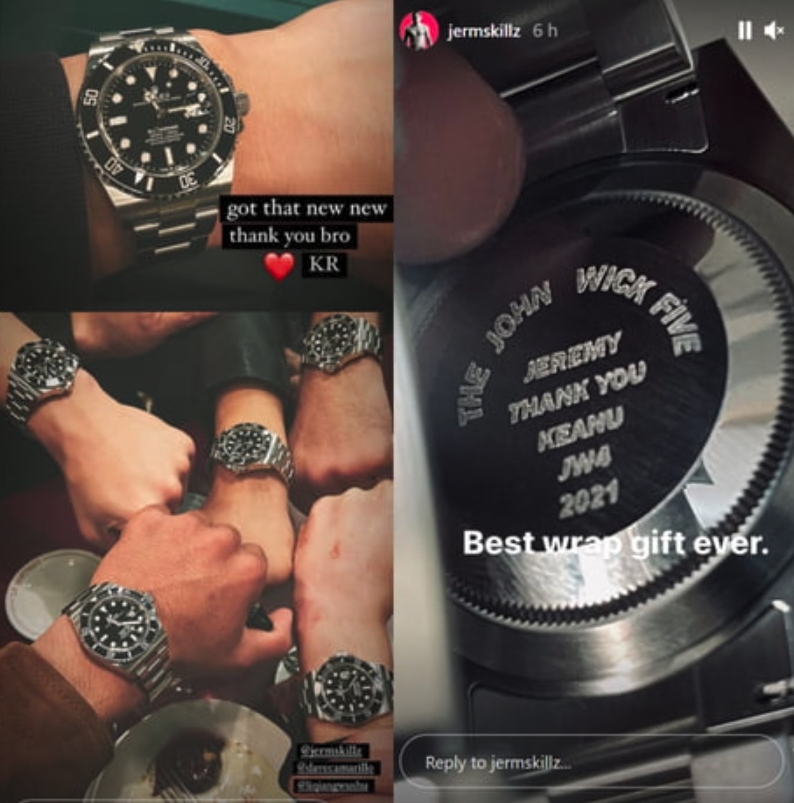 近日有網民於巴黎 Rolex 專門店野生捕獲奇洛李維斯,不過原來男神並不是一改樸素個性而大買名錶,而是他為了答謝一眾於《John Wick 4》與他合作無間的特技演員,竟然向每人送贈一隻炒價逾港幣 $13 萬的 Rolex 黑水鬼!