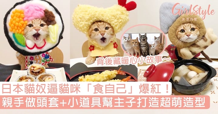 日本貓奴逼貓咪「食自己」爆紅！親手做頭套+小道具幫主子扮靚，背後藏暖心小故事～