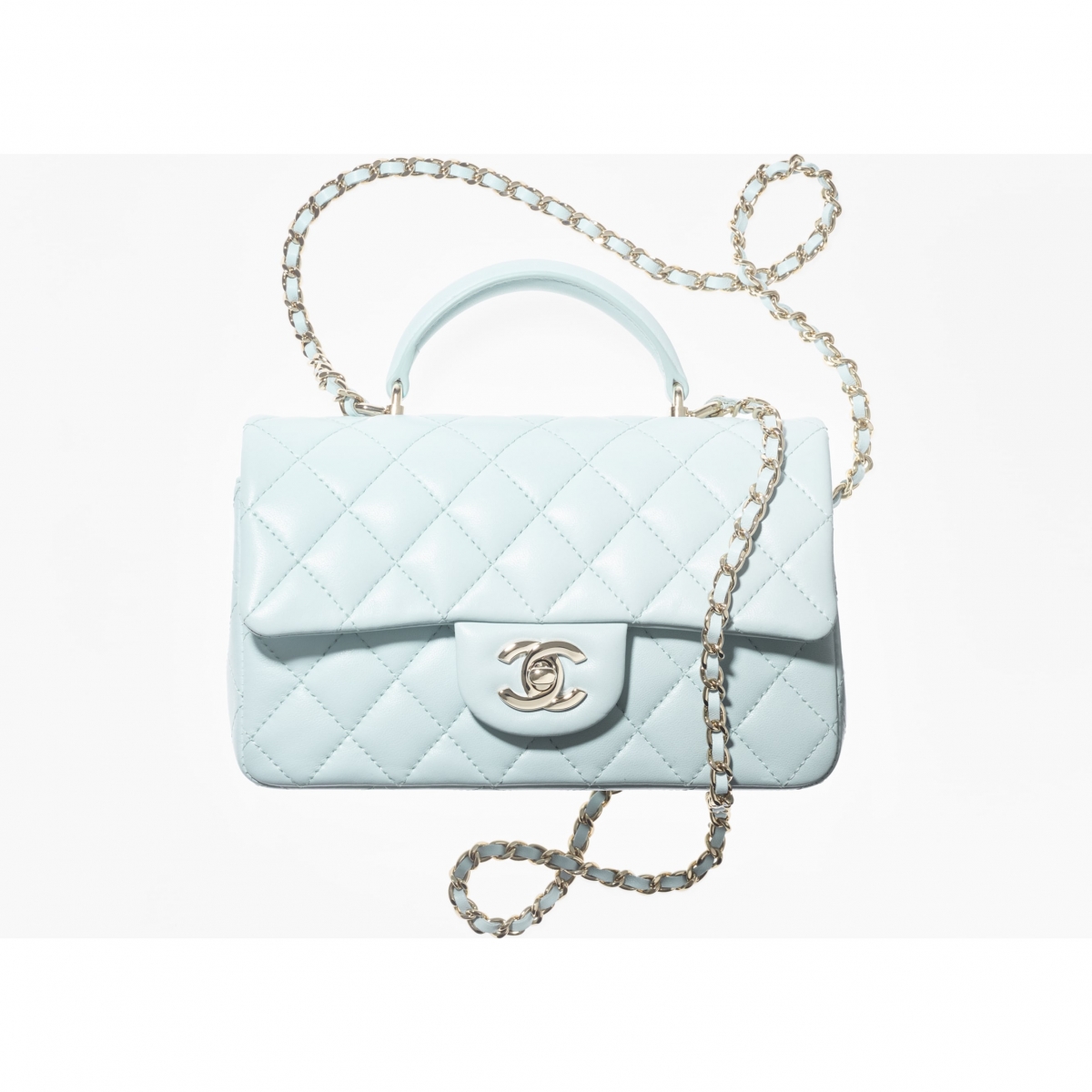 MINI FLAP BAG WITH TOP HANDLE HKD 36,600*