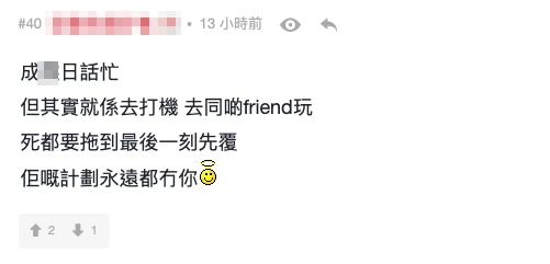 另一網民同樣表示自己的另一半成日話忙,但其實就係去打機!