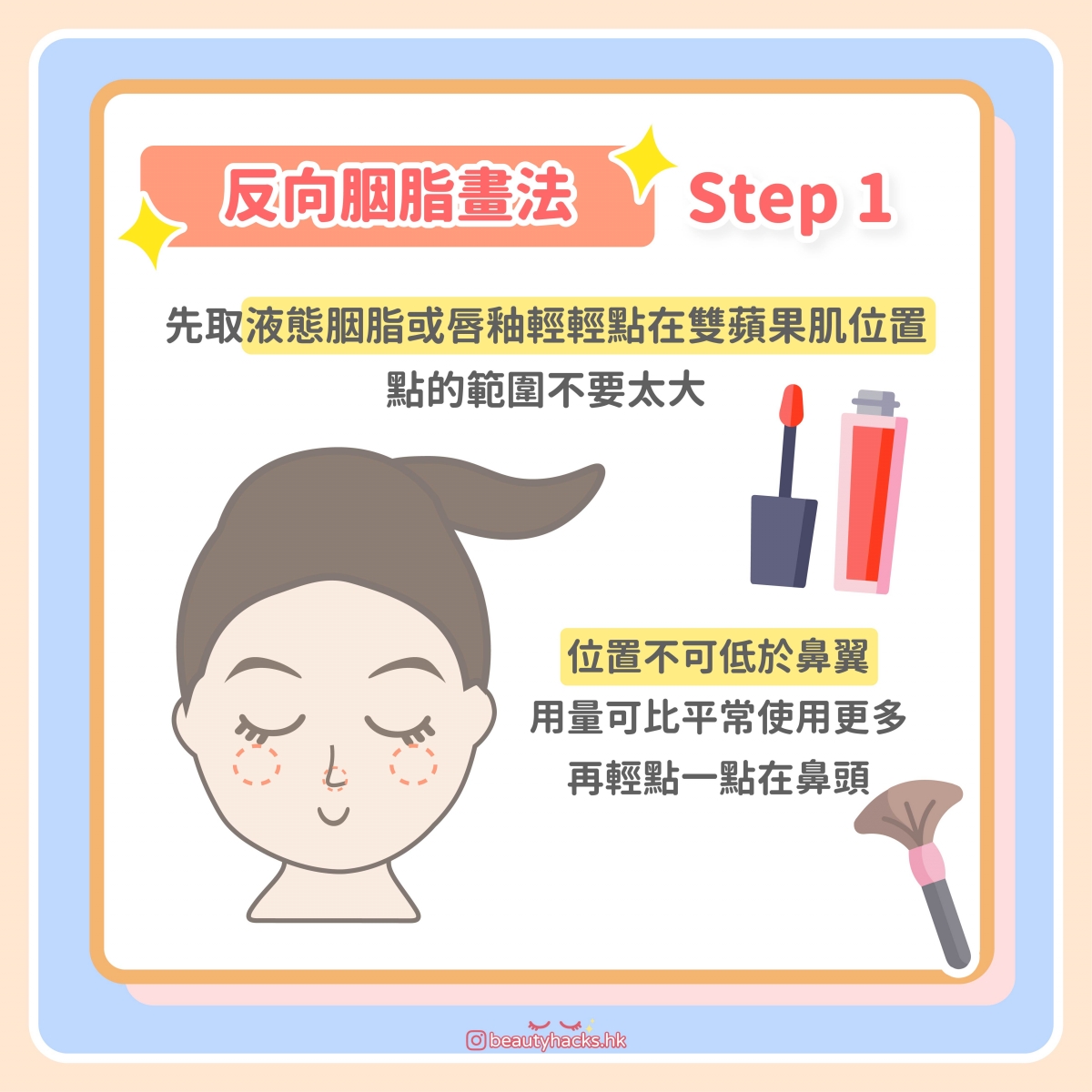 反向胭脂畫法