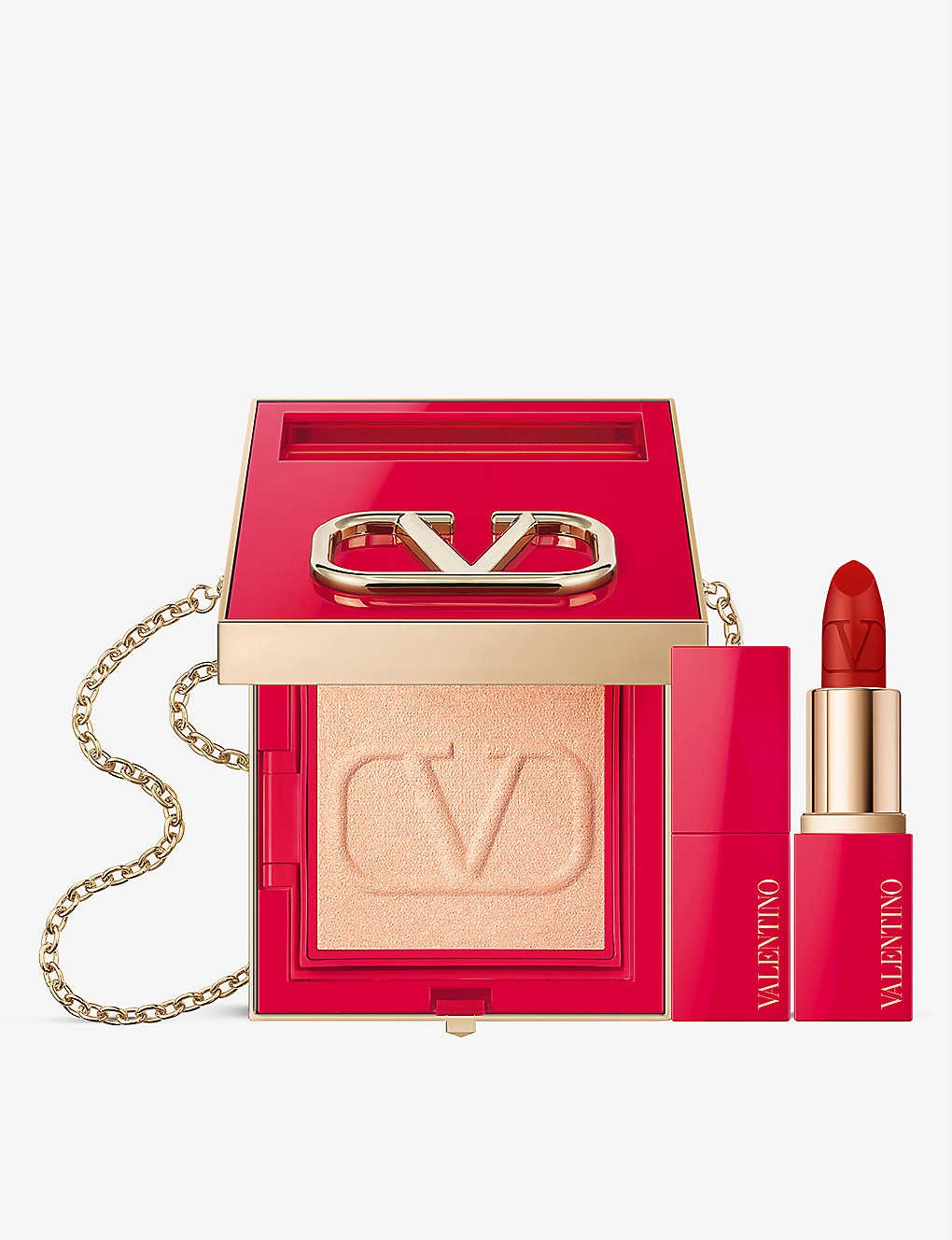 整個系列以Valentino經典紅色「Valentino Rosso」作為包裝的主色調,配以品牌經典的V標誌