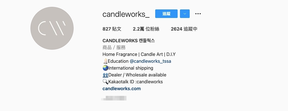 Candleworks的Instageam帳號~