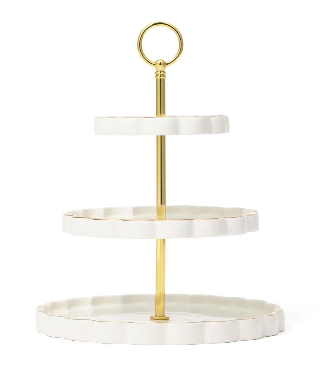 Francfranc Pastel Scallop Stand 3Tier White.