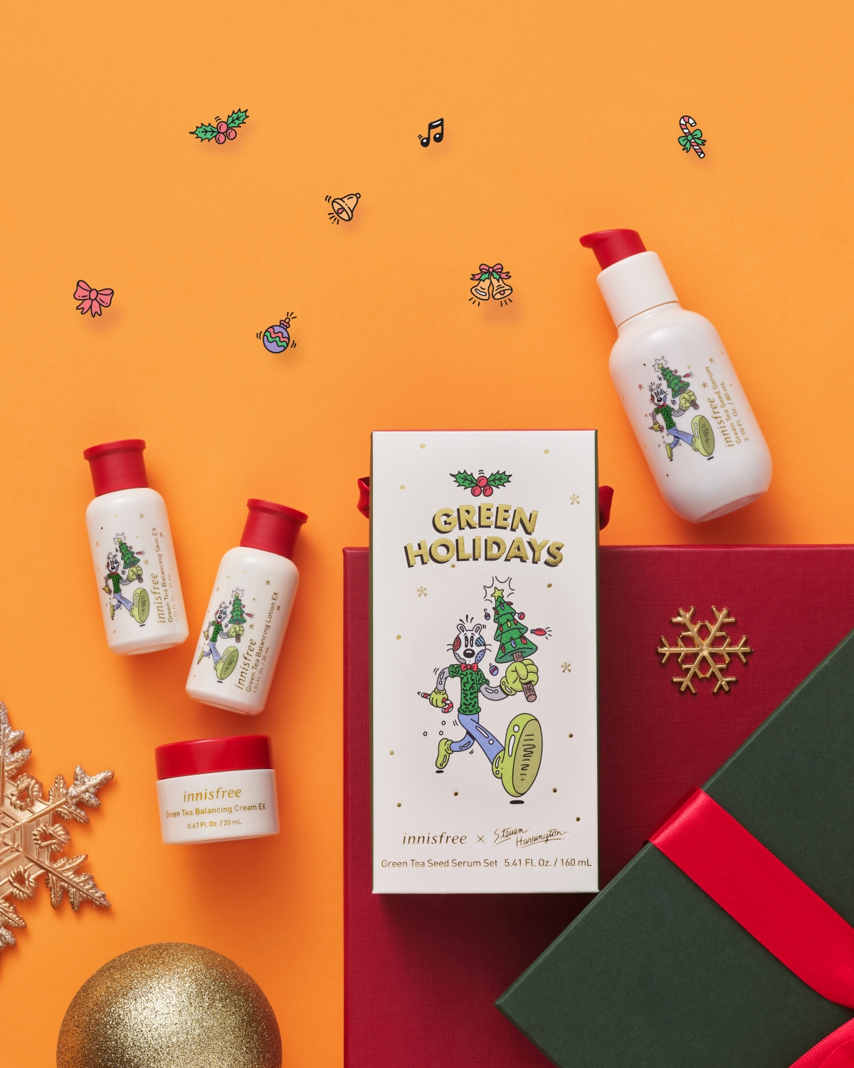 INNISFREE 綠色聖誕限量系列 #綠茶籽精華套裝|$220