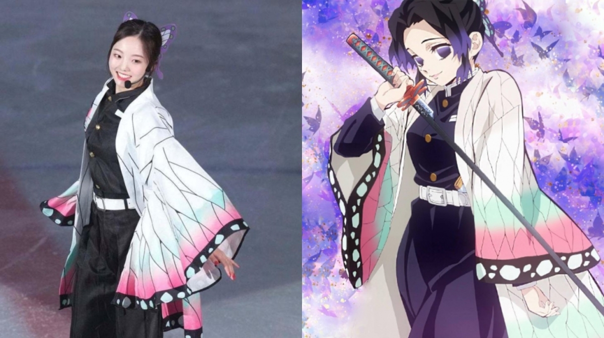 本田真凜cosplay《鬼滅之刃》胡蝶忍。
