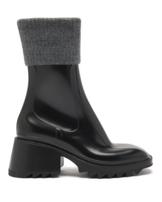 #CHLOÉ Betty ribbed-knit & rubber boots HK$3,120 折後價 HK$2,433