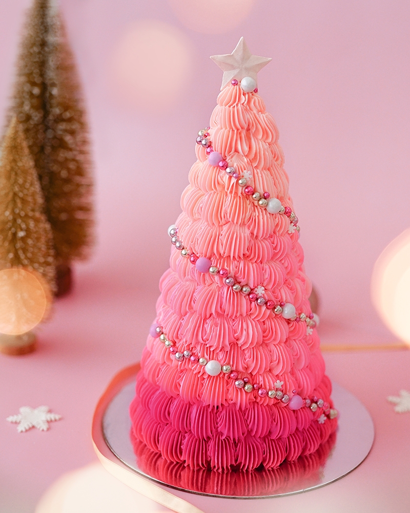 Vive Cake Boutique Blushing Tree 粉紅色聖誕樹蛋糕