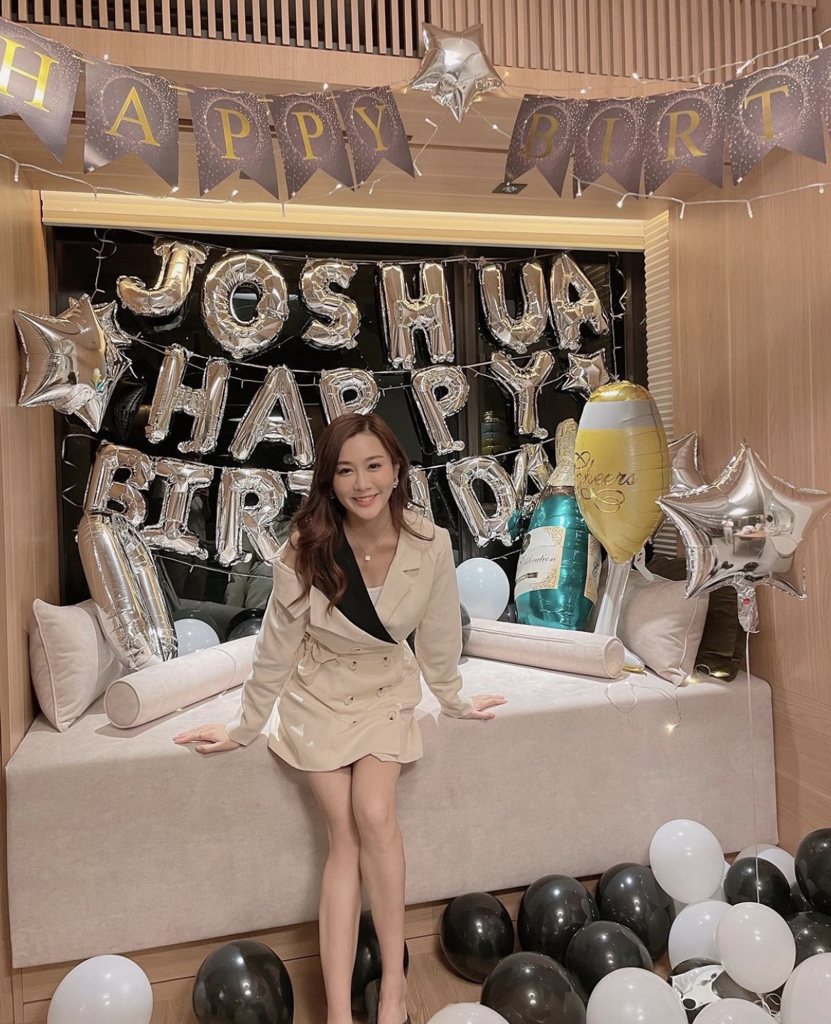 Joshua 11月生日時,Eunice更在窗台位置佈置滿滿的裝飾!