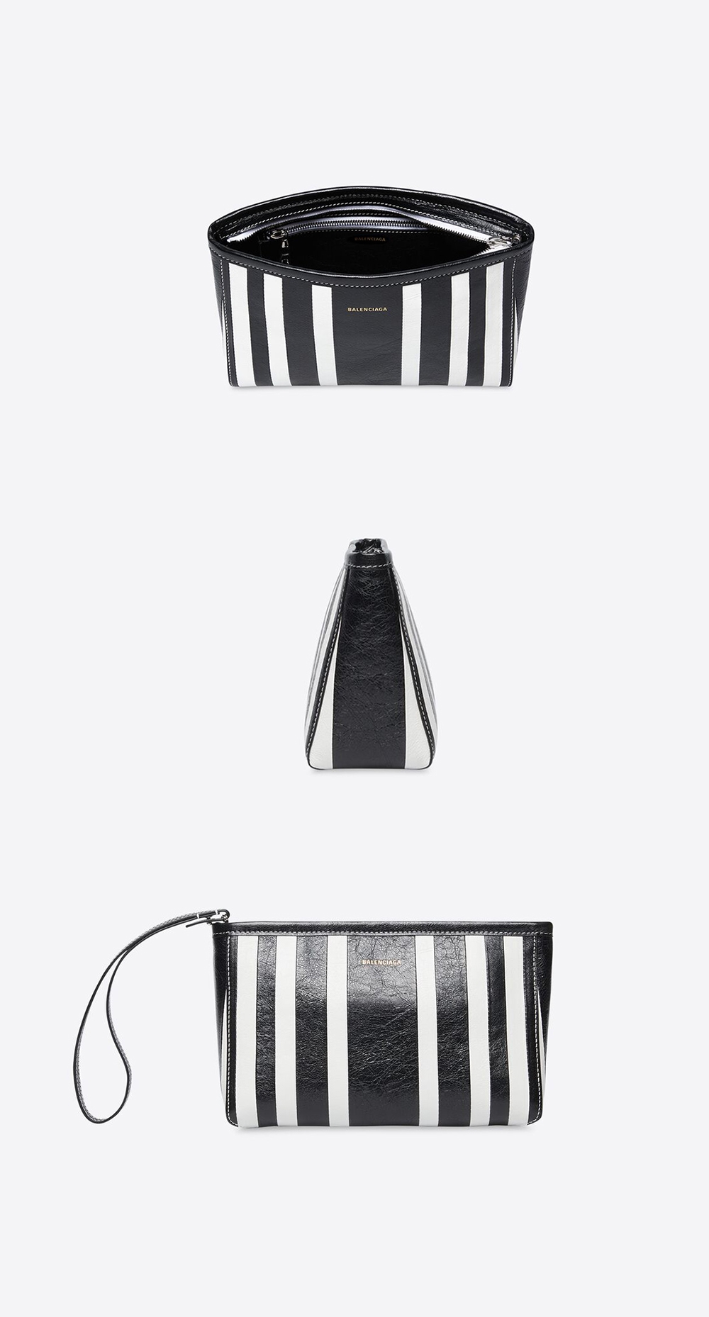 Balenciaga BARBES SMALL ZIP POUCH WITH HANDLE IN BLACK