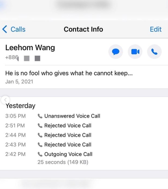 王力宏不接電話