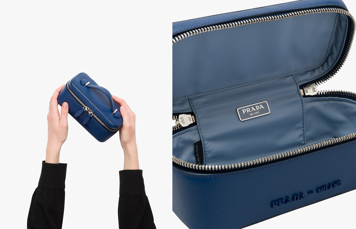 Prada 小型 Saffiano 皮革化妝袋