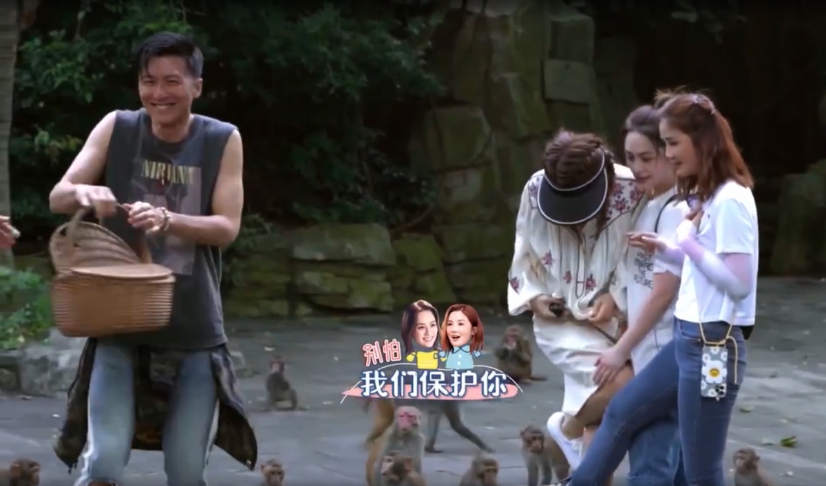 4人來到猴島遊覽,Joey、阿Sa和阿嬌更被四周的猴子嚇得相擁在一起,動彈不得!