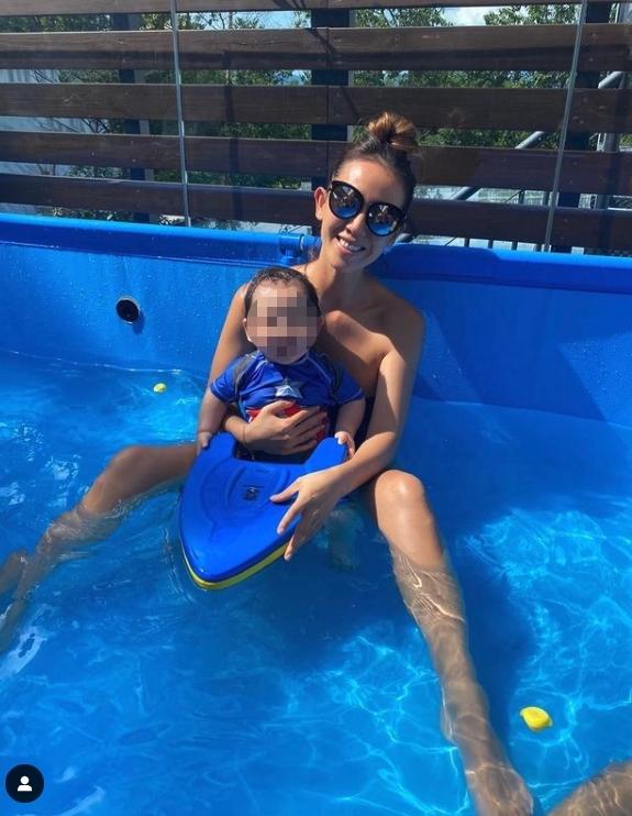 夏天的時候與兒子享受天倫之樂