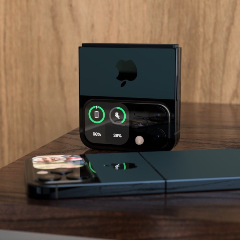 預計Apple會在鏡頭旁再加一個方形螢幕,功能亦類似Apple Watch的介面!