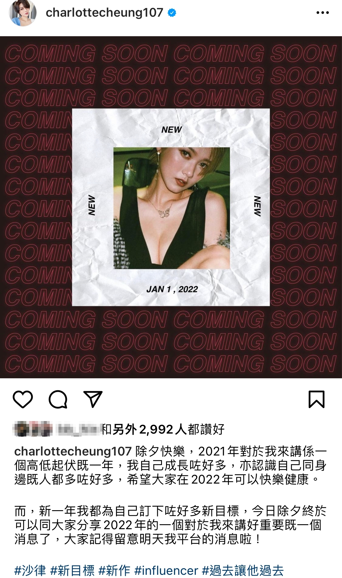 直到1月1日,沙律再Post相回顧2021年~