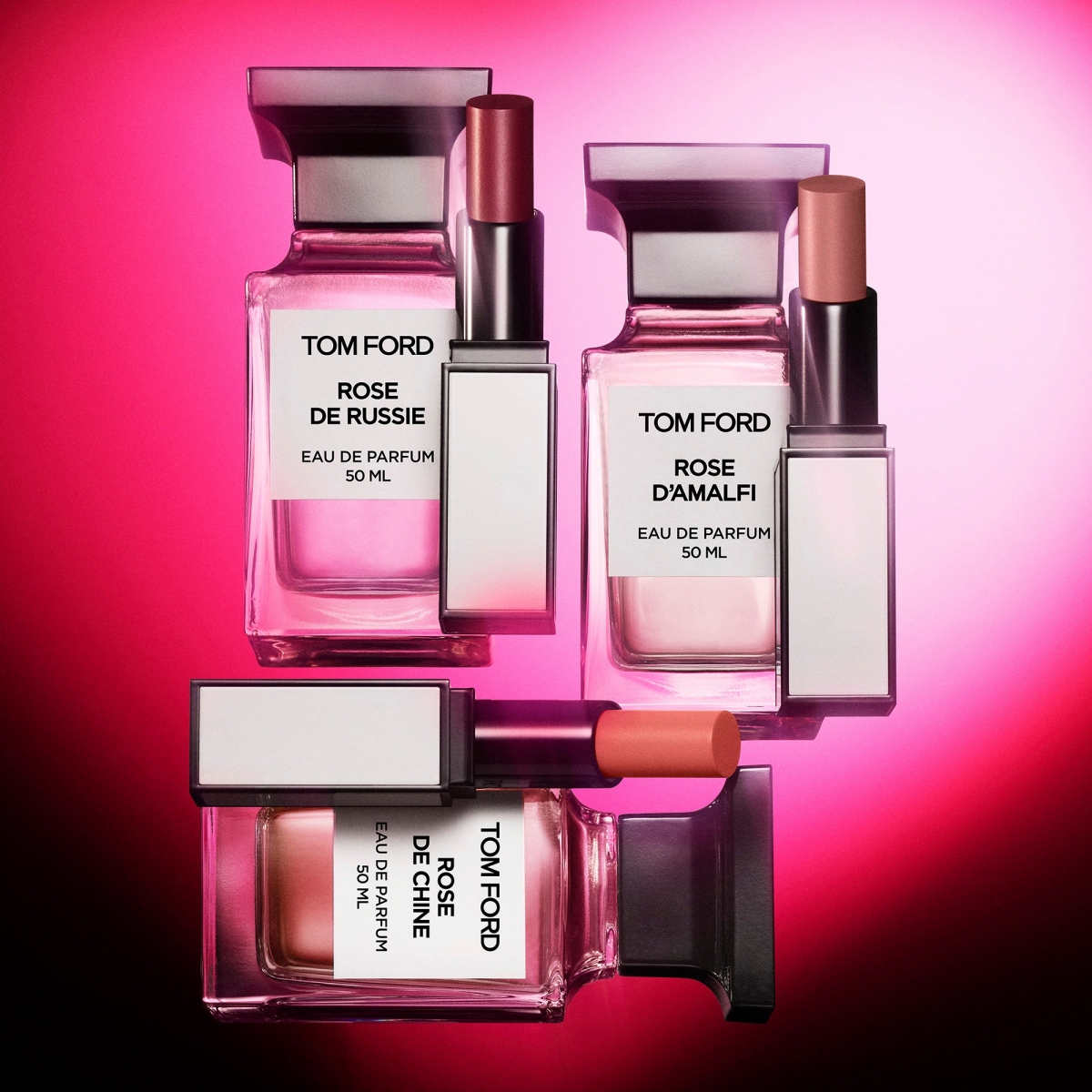 TOM FORD推出三款香氛同名的Satin Matte絲絨霧光限定唇色系列