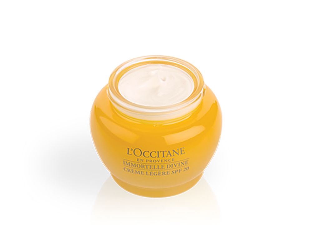 L’OCCITANE 蠟菊極致防曬精華日霜質地