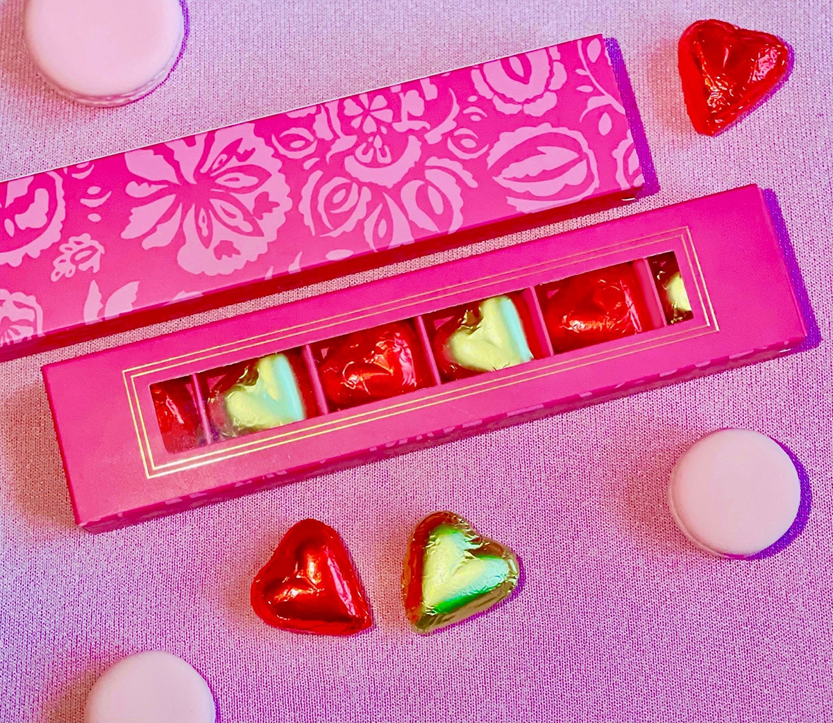 Marquise de Sevigne 限定版粉色浪漫小盒心形朱古力 Pink Ruler with 6 Assorted Heart-Shaped Chocolates